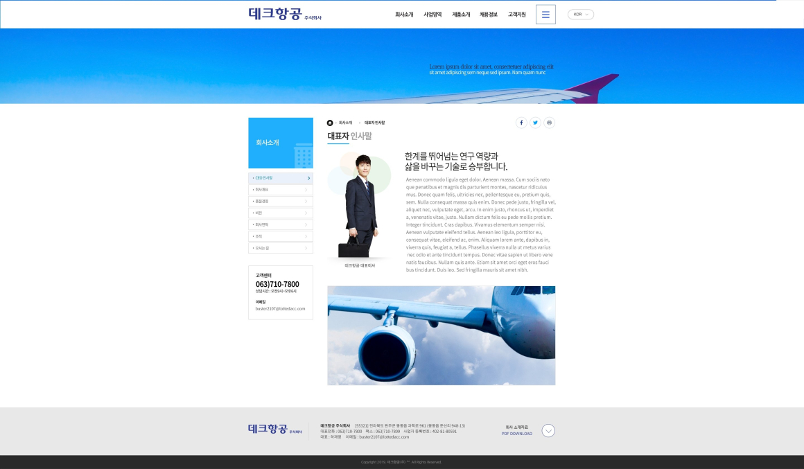 데크항공 홈페이지(영문) 로고